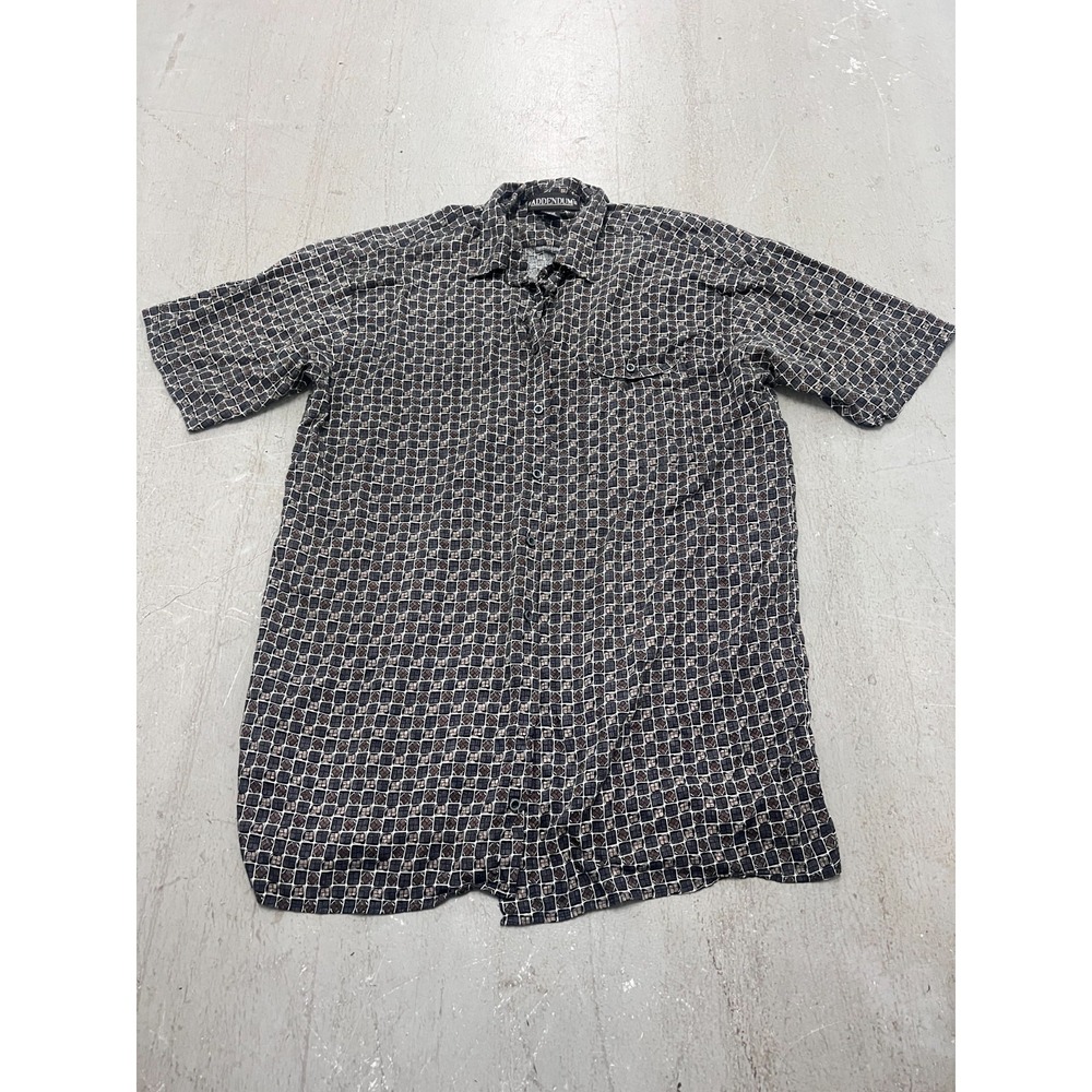 Addendum Shirt Mens Large Multi Geometric Short Sleeve Button-Up Summer Vacation